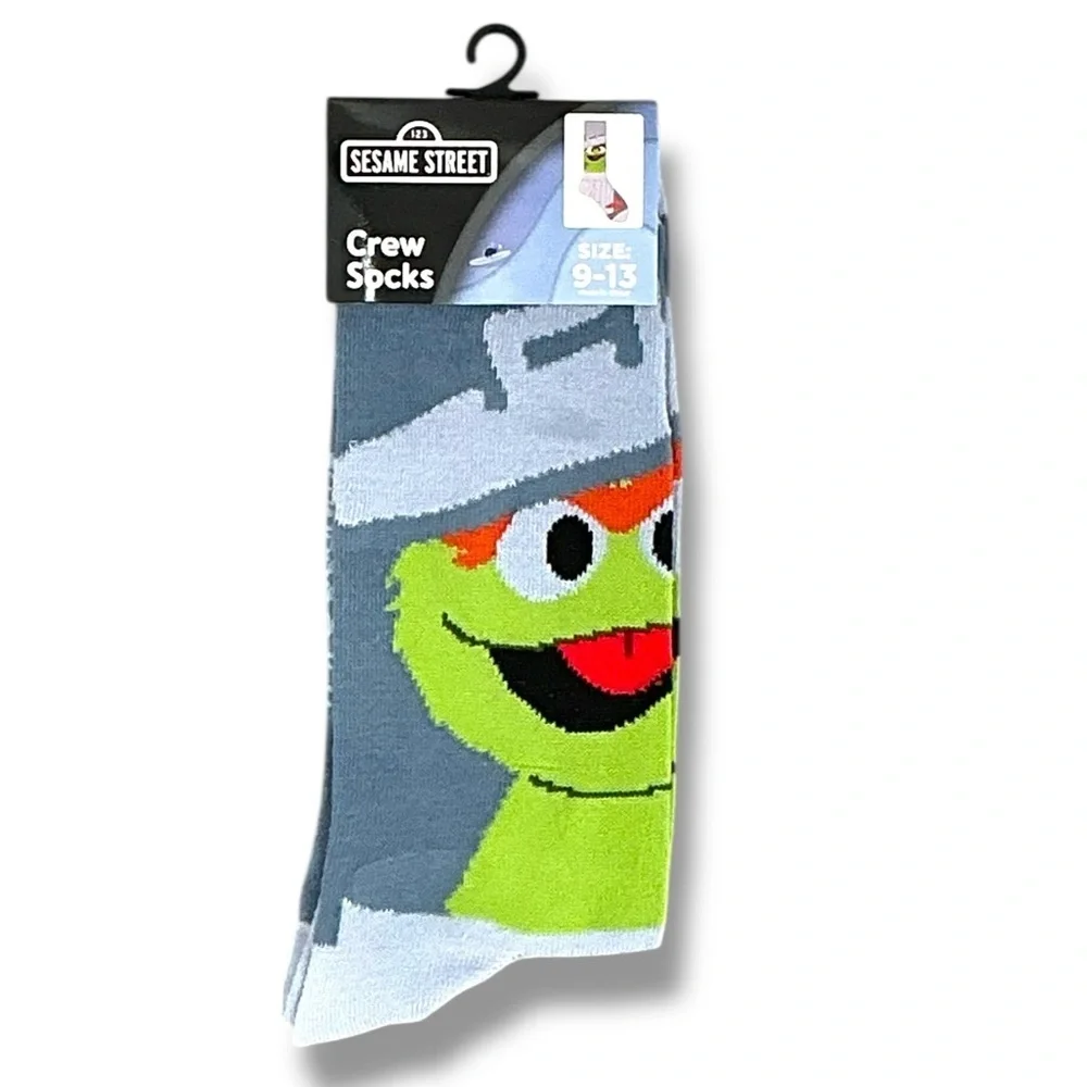 Sesame Street Crew Socks Oscar the Grouch Fun Novelty Adult Unisex Mens One Size